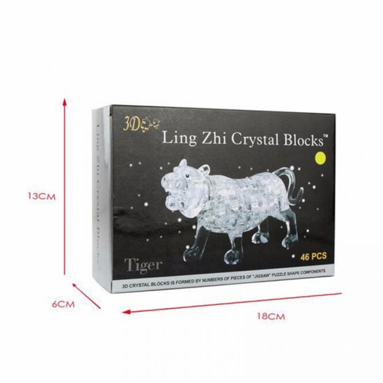 3D 46PCS Tiger Crystal Blocks Puzzle to Hold Blocks