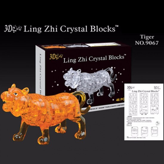 3D 46PCS Tiger Crystal Blocks Puzzle to Hold Blocks