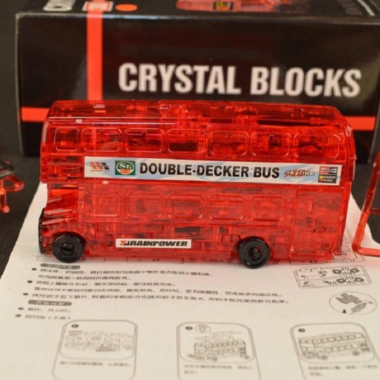 3D 54PCS Double Decker Bus Crystal Blocks Puzzle to Hold Blocks