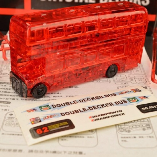 3D 54PCS Double Decker Bus Crystal Blocks Puzzle to Hold Blocks