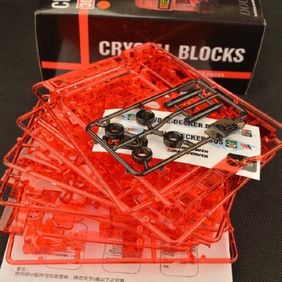 3D 54PCS Double Decker Bus Crystal Blocks Puzzle to Hold Blocks