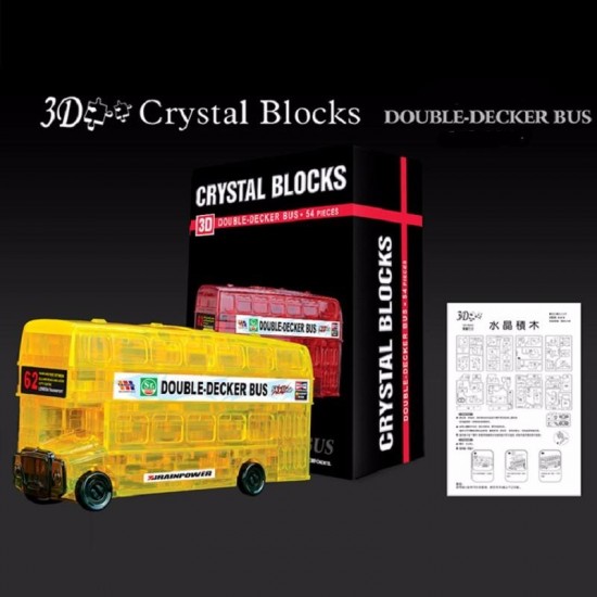 3D 54PCS Double Decker Bus Crystal Blocks Puzzle to Hold Blocks