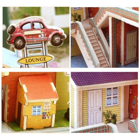 3D Wood House Puzzle New Year Gift DIY Model Kids Toys Romantic French Style Hand Made Toy
