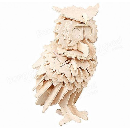 3D Wooden Owl Puzzle Jigsaw Children Kids Toy Pre Cut Wooden Shapes Model