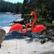 1 Pair Red Lawn Flamingo Figurine Plastic Party Grassland Garden Ornaments Decor 1 Pair Red Lawn Flamingo Figurine Plastic Party Grassland Garden Ornaments Decor