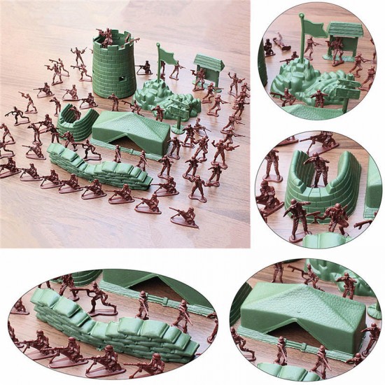 100PCS 3CM Army Combat Men Kid Toy Soldiers Military Plastic Figurine Action Figure