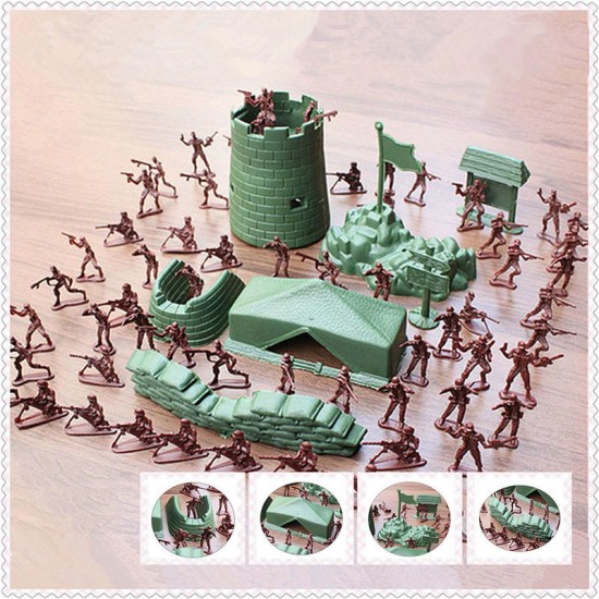 100PCS 3CM Army Combat Men Kid Toy Soldiers Military Plastic Figurine Action Figure