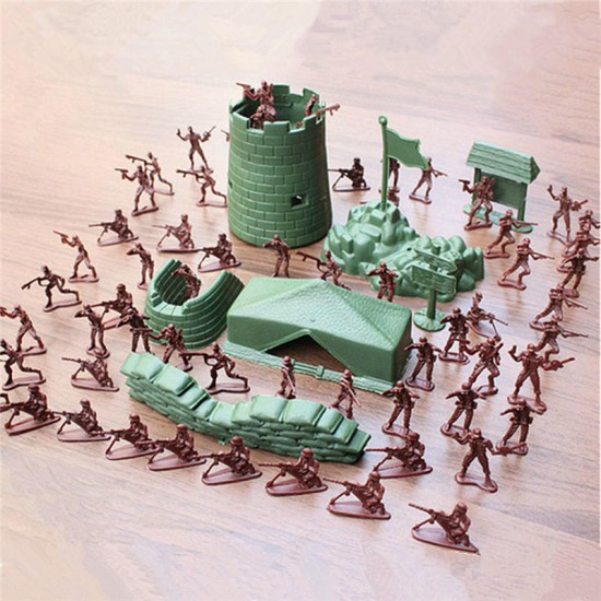 100PCS 3CM Army Combat Men Kid Toy Soldiers Military Plastic Figurine Action Figure
