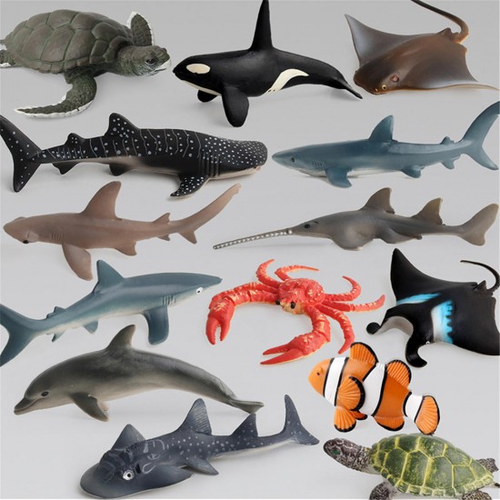 14PCS Shark Sea Creature Toy Animal Figures Diecast Model 14PCS Shark Sea Creature Toy Animal Figures Diecast Model