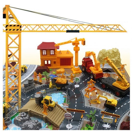 200PCS Engineering Construction Site Scene Building Model Set  For Kids Children Christmas Gift Toys