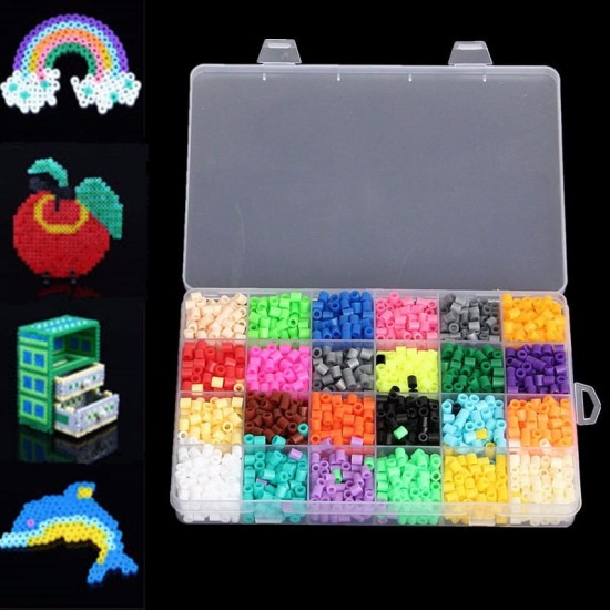 2400pcs Hama Perler Beads 5mm 24 Colors Kids Children DIY Craft Educational