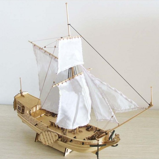 310mm Wooden Ship Model DIY Fishing Boat Laser Cut Assembly Model Kits Toys Gift