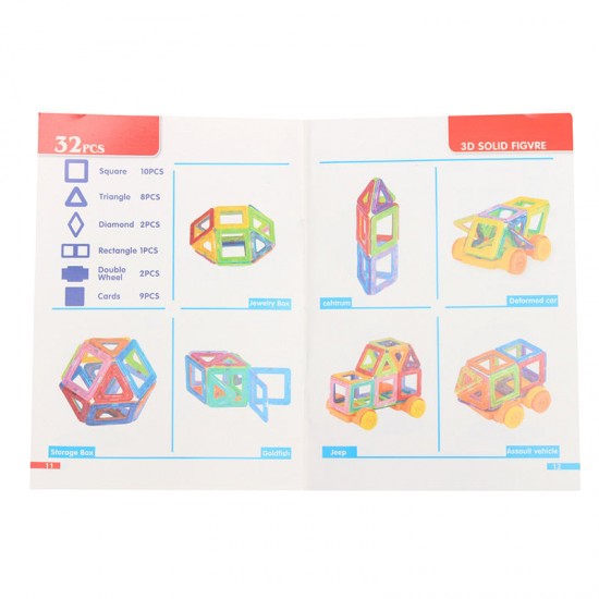 32PCS Magnetic Blocks Magnet Tiles Kit Building Play Toy Boys Girls Kids Gift 32PCS Magnetic Blocks Magnet Tiles Kit Building Play Toy Boys Girls Kids Gift