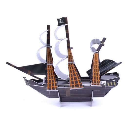 3D Paper Jigsaw Puzzle The Black Pearl Mini DIY Model Building B668-20 3D Paper Jigsaw Puzzle The Black Pearl Mini DIY Model Building B668-20