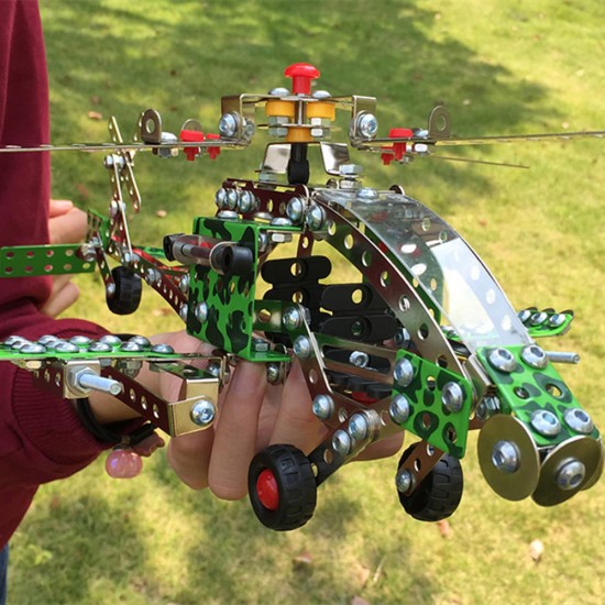 426PCS Full Alloy Jigsaw Puzzles Apache Plane Model Building Blocks Toy 426PCS Full Alloy Jigsaw Puzzles Apache Plane Model Building Blocks Toy