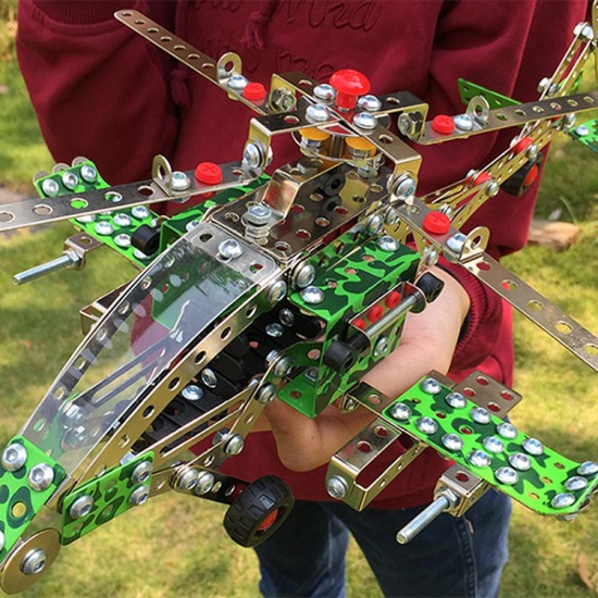 426PCS Full Alloy Jigsaw Puzzles Apache Plane Model Building Blocks Toy 426PCS Full Alloy Jigsaw Puzzles Apache Plane Model Building Blocks Toy