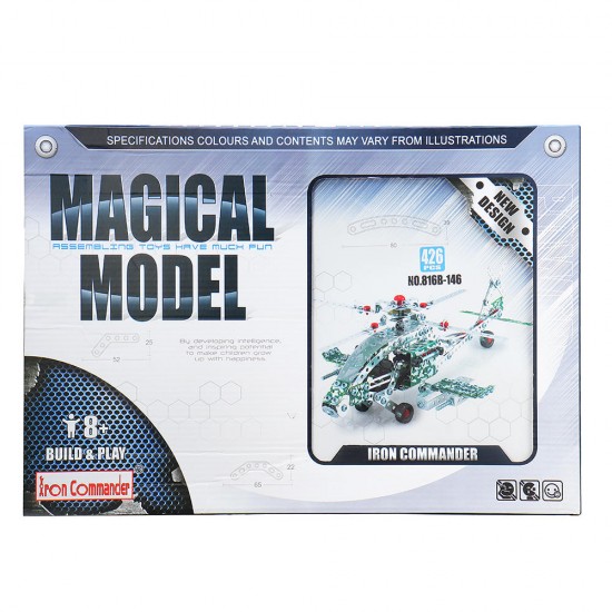 426PCS Full Alloy Jigsaw Puzzles Apache Plane Model Building Blocks Toy 426PCS Full Alloy Jigsaw Puzzles Apache Plane Model Building Blocks Toy