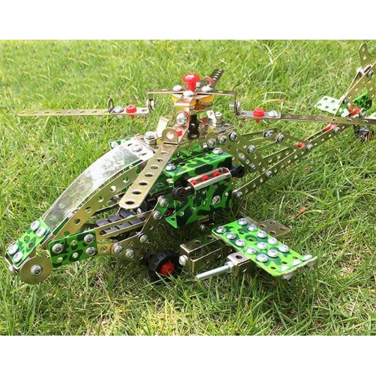 426PCS Full Alloy Jigsaw Puzzles Apache Plane Model Building Blocks Toy