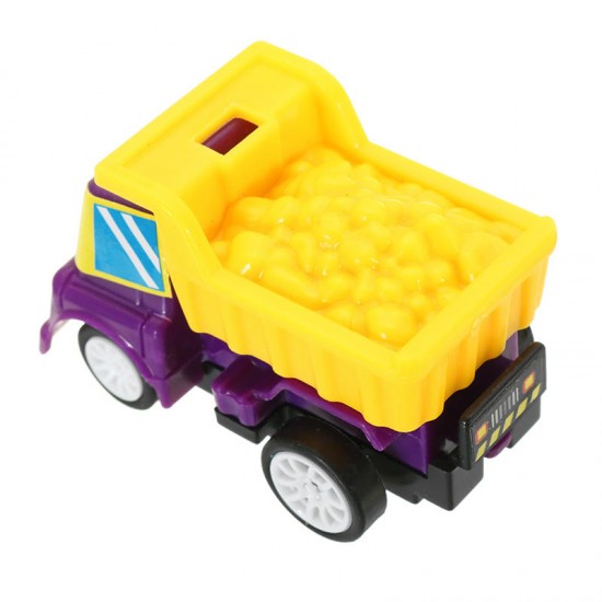 4PCS Cartoon Pullback Truck Construction Mini Car Model For Kids Children Christmas Gift Toys