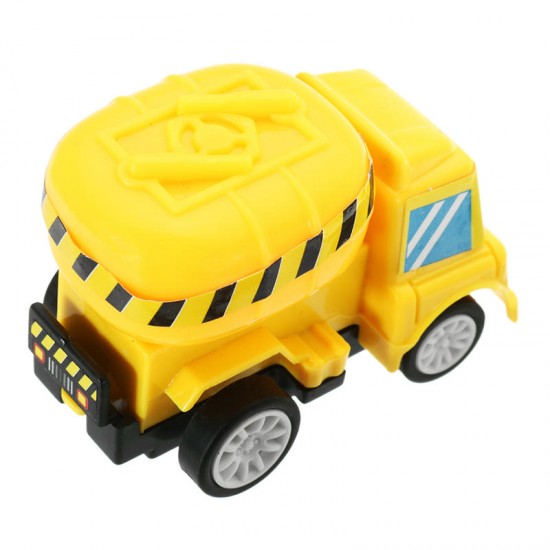 4PCS Cartoon Pullback Truck Construction Mini Car Model For Kids Children Christmas Gift Toys