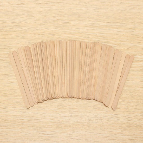 50Pcs A Bundle of Ice Cream Sticks 140 * 10 * 2 mm Ecru Popsicle Sticks