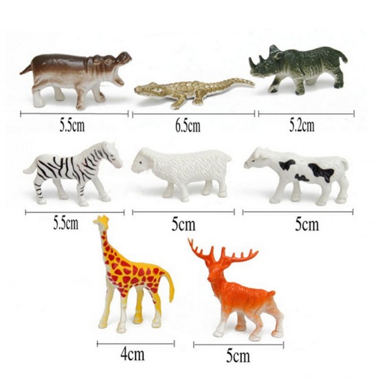 68PCS Plastic Farm Yard Wild Animals Fence Tree Model Kids Toys Figures Play New