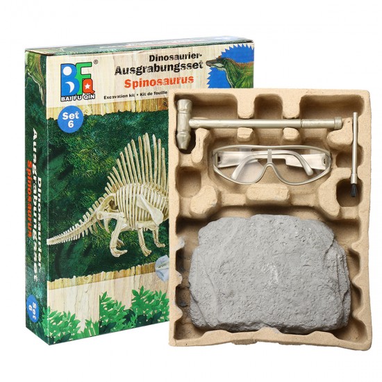 DIY Dinosaur Fossil Diecast Modell Toy Kit Vice Saurolophus Styracosaurus Diplodocus Ceratosaurus Spinosaurus