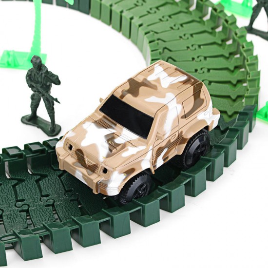96PCS DIY Assembling Building Army Track Electric Car Orbit Series Kids Children Christmas Gift Toys
