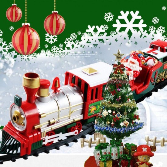 Christmas Electric Track Train With Sound Music Children Gift Locomotive Model Toys