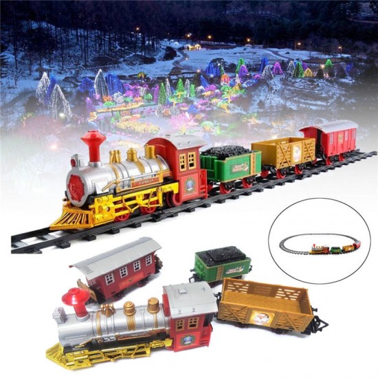 Christmas Electric Track Train With Sound & Music For Kids Children Gift Locomotive Model Toys