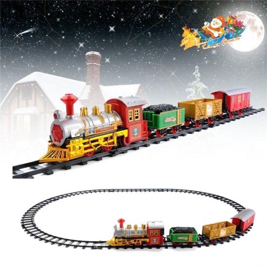 Christmas Electric Track Train With Sound & Music For Kids Children Gift Locomotive Model Toys Christmas Electric Track Train With Sound & Music For Kids Children Gift Locomotive Model Toys
