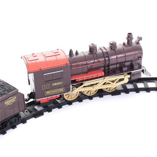 Classic Electric Smoking Assembling Track With Sound Steam Train For Kids Educational Gift Toys