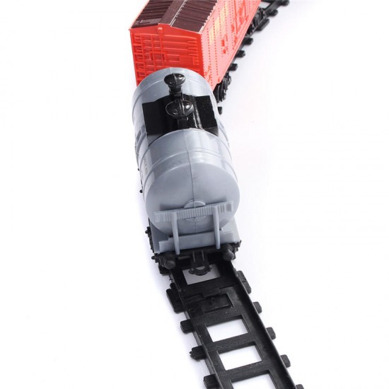 Classic Electric Smoking Assembling Track With Sound Steam Train For Kids Educational Gift Toys