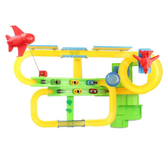 DIY Assembling Electric Speed Racing Rail Train Car Set With Light Music For Kids Children Gift Toys