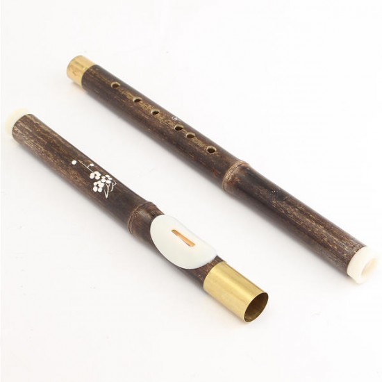 Chinese Black Bamboo Bawu G Key Woodwind Flute Musical Instrument