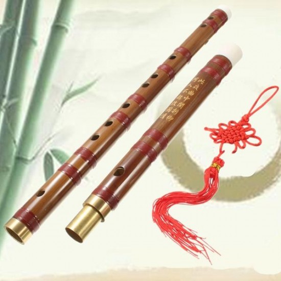 Handmade Traditional Chinese Musical Instrument D Key Bamboo Flute 61mm