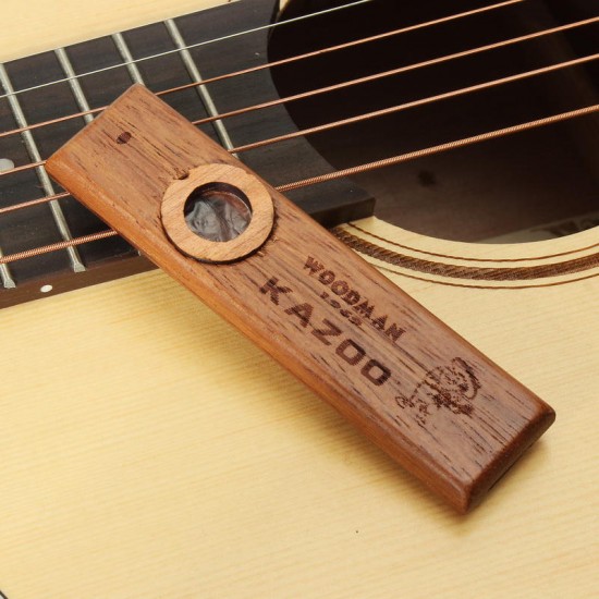 Wooden Kazoo with Metal Box for Music Player Kids Toy Gift