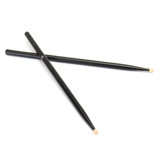 1 Pair Black Maple Wood Drum Sticks 5A Wood Tip Drummer Instrument Drumsticks