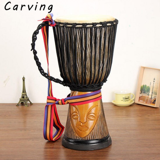 10 Inch African Hand Drum Mahogany Body Musical Instrument