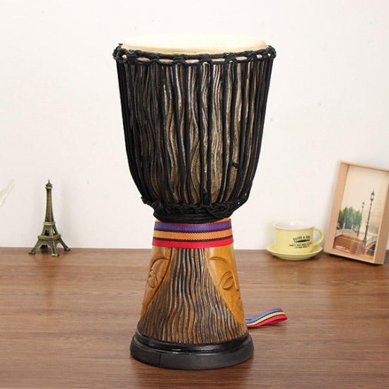 10 Inch African Hand Drum Mahogany Body Musical Instrument