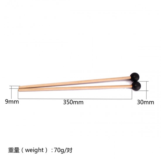 2x Drum Sticks Big Head Drumsticks Maple Wood for Percussion Instruments