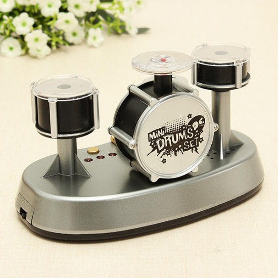Mini Finger Drum Set Desk Musical Toy Touch Drum with LED Light for Jazz Percussion