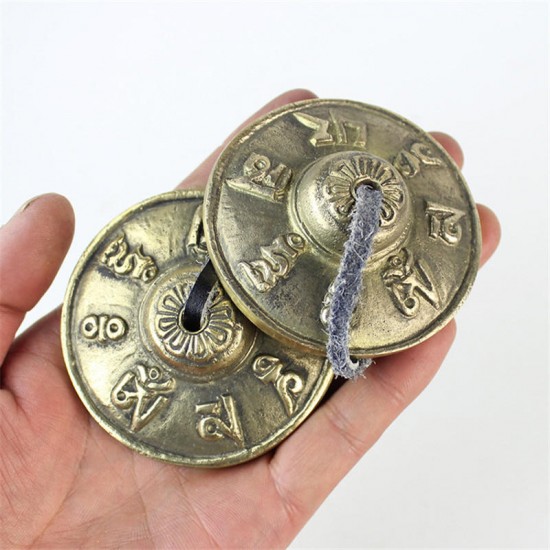 Zebra Handcrafted Tibetan Meditation Bell Tingsha Cymbal Bells with Buddhist