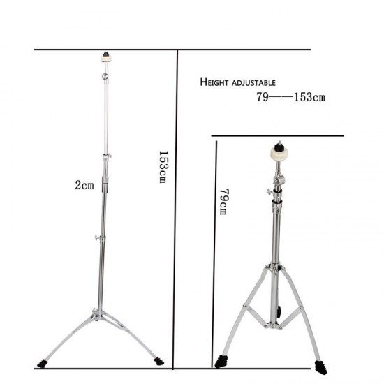 Zebra Stainless Steel Drum Cymbal Stand Tripod Bracket Adjustable Height Percussion Instrument Parts
