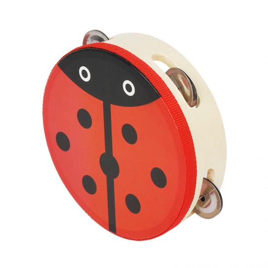 IRIN 6 Inch Orff Musical Instrument Wood Hand Drum Tambourine Hand Bell Drum Percussion Toys