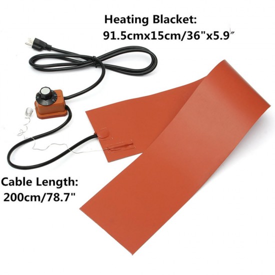 1200W 220V Silicone Rubber Heating Blankets for Guitar Side Bending With Controller 15x91.5cm