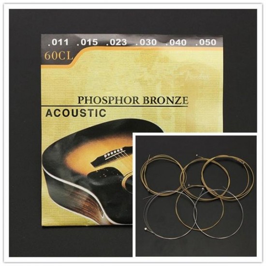 60CL (.011-.050) Phosphor Bronze Wound Steel Acoustic Guitar Strings