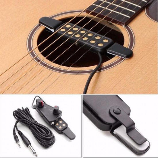 Acoustic Guitar Sound Pickup Amplifier 12 Holes with Tone Volume Control Acoustic Guitar Sound Pickup Amplifier 12 Holes with Tone Volume Control