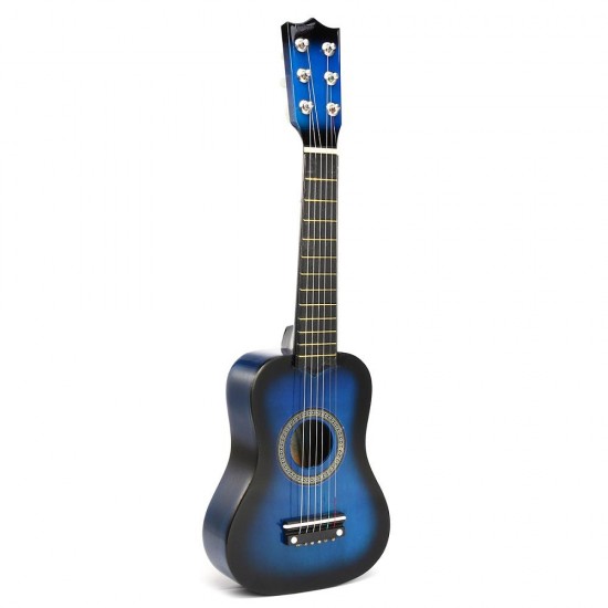 21 Inch 6 Strings Wooden Acoustic Guitar Ukulele Musical Instrument Toys for Children Gift