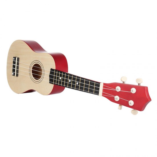 21 Inch Burlywood Soprano Ukulele Uke Hawaiian Guitar 12 Fret With Tuner Strap Carrying Bag